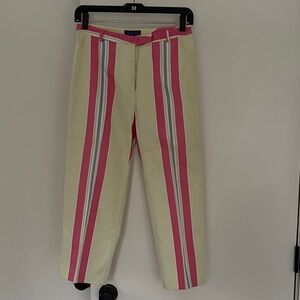 J. McLaughlin Pink and Cream Striped Pants